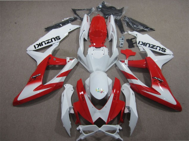 White Red 2008-2010 Suzuki GSXR 600 Motorcycle Fairings White Red 2008-2010 Suzuki GSXR 600 Motorcycle Fairings