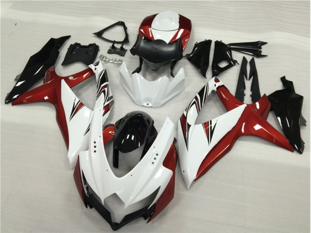 White Red Black 2008-2010 Suzuki GSXR 600/750 Motorcycle Fairings White Red Black 2008-2010 Suzuki GSXR 600/750 Motorcycle Fairings