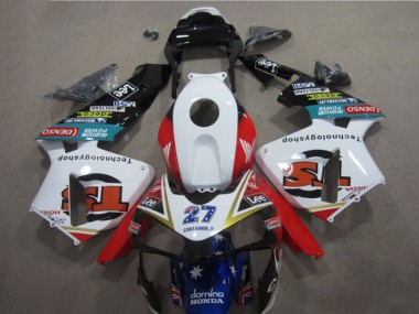 White Red Blue Lee 27 2005-2006 Honda CBR600RR Motorcycle Fairings