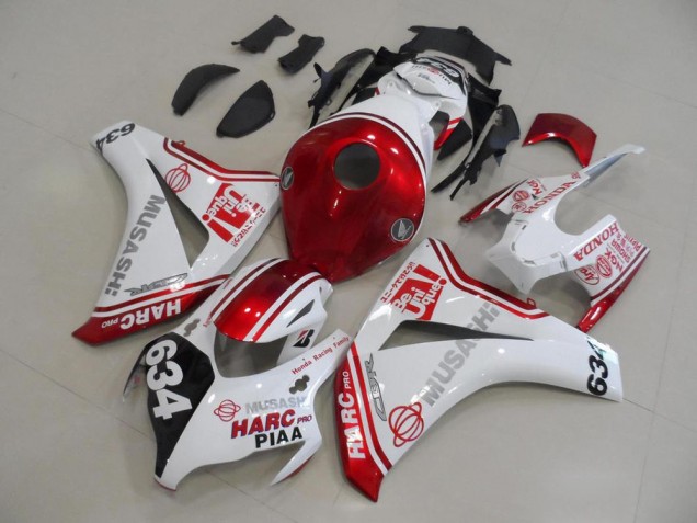 White Red HARC Pro PIAA 634 2008-2011 Honda CBR1000RR Motorcycle Fairing White Red HARC Pro PIAA 634 2008-2011 Honda CBR1000RR Motorcycle Fairing