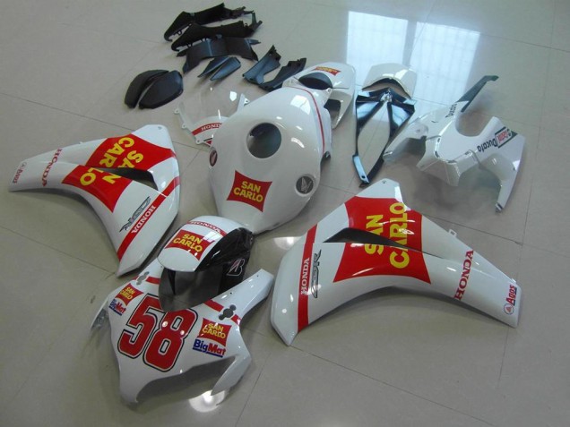 White San Carlo 2008-2011 Honda CBR1000RR Motorcycle Fairings White San Carlo 2008-2011 Honda CBR1000RR Motorcycle Fairings