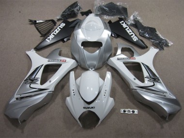 White Silver 2007-2008 Suzuki GSXR 1000 Motorcycle Fairings
