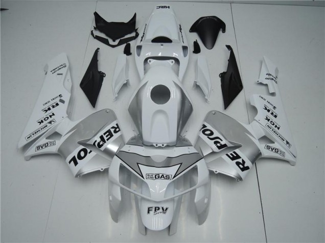 White Silver Black Repsol 2005-2006 Honda CBR600RR Motorcycle Fairings