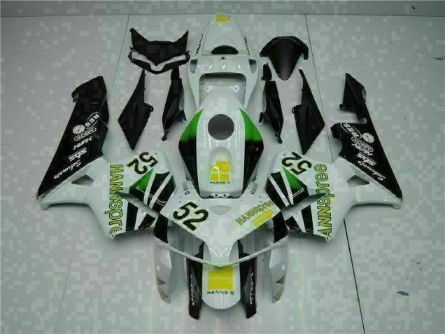 White Yellow Green 52 2005-2006 Honda CBR600RR Motorcycle Fairings White Yellow Green 52 2005-2006 Honda CBR600RR Motorcycle Fairings