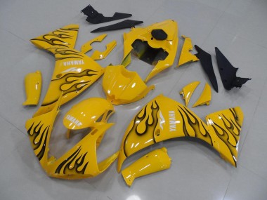 Yellow Black Flame 2009-2011 Yamaha YZF R1 Motorcycle Fairings