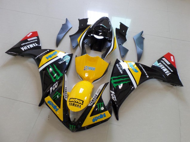 Yellow Black Monster 2012-2014 Yamaha YZF R1 Motorcycle Fairing Yellow Black Monster 2012-2014 Yamaha YZF R1 Motorcycle Fairing