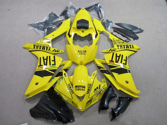 Yellow Black Motul Fiat 2007-2008 Yamaha YZF R1 Motorcycle Fairings Yellow Black Motul Fiat 2007-2008 Yamaha YZF R1 Motorcycle Fairings
