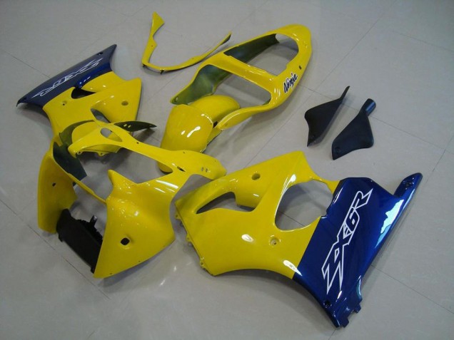 Yellow Blue 2000-2002 Kawasaki ZX6R Motorcycle Fairings Yellow Blue 2000-2002 Kawasaki ZX6R Motorcycle Fairings