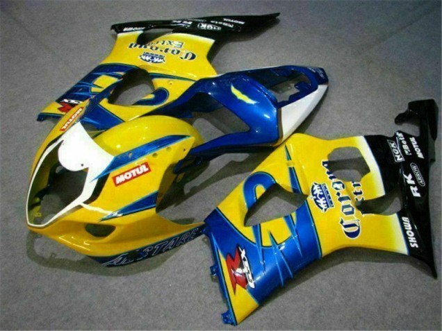 Yellow Blue 2003-2004 Suzuki GSXR 1000 Motorcycle Fairings Yellow Blue 2003-2004 Suzuki GSXR 1000 Motorcycle Fairings