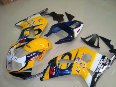 Yellow Blue Corona Extra Motul 2001-2003 Suzuki GSXR 750 Motorcycle Fairings