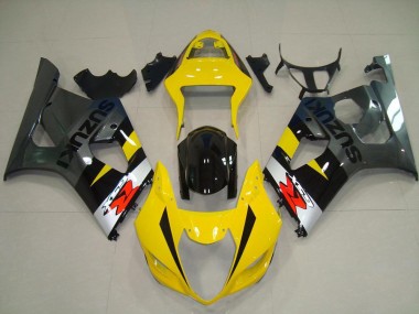 Yellow Grey 2003-2004 Suzuki GSXR 1000 Motorcycle Fairings