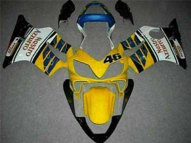 Yellow White 2001-2003 Honda CBR600 F4i Motorcycle Fairings