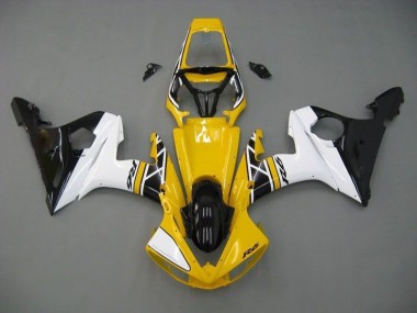 Yellow White Black 2003-2005 Yamaha YZF R6 Motorcycle Fairings