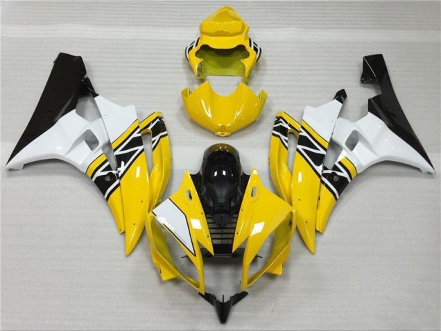 Yellow White Black 2006-2007 Yamaha YZF R6 Motorcycle Fairings Yellow White Black 2006-2007 Yamaha YZF R6 Motorcycle Fairings